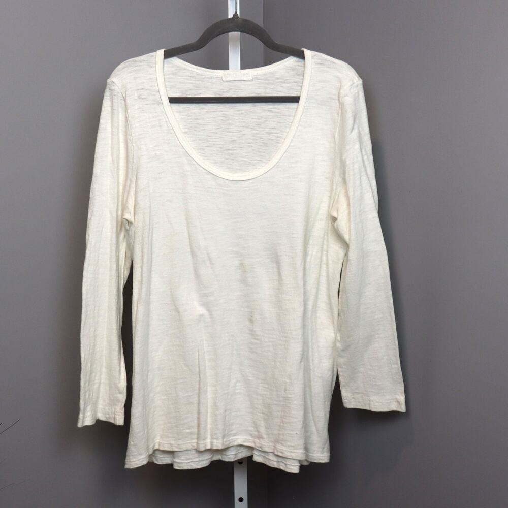 CP Shades White Slub‎ Cotton Long Sleeve Tee M USA